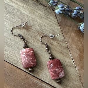Copper Findings with Apple Jasper Stone Earrings